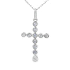 .31ct Diamond Cross Religious Pendant 14KT White Gold