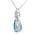 London Blue Topaz Fashion Pendants 10KT White Gold