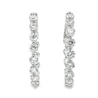 3.10ct Lab Grown Diamond Hoop Earrings Sterling Silver