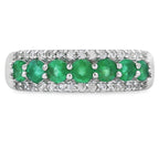 White Topaz 3 Stone Ring Sterling Silver
