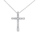 .35ct Diamond Cross Religious Pendant 14KT White Gold