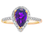 .98ct Amethyst Diamond Ring 14KT Yellow Gold