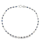 .87ct Sapphire Diamond Bracelet 14KT White Gold
