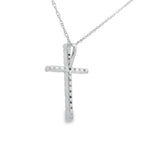 .11ct Diamond Cross Religious Pendant 14KT White Gold