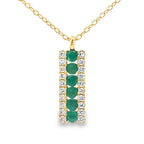 .30ct Emerald Diamond Fashion Pendants 14KT Yellow Gold