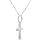 .05ct Diamond Cross Religious Pendant 14KT White Gold
