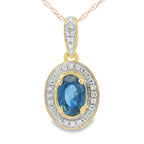 Sapphire Diamond Fashion Pendants 10KT Yellow Gold
