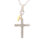 .15ct Diamond Cross Religious Pendant Sterling Silver
