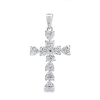 Moissanite Cross Religious Pendant Sterling Silver