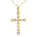 .15ct Diamond Cross Religious Pendant 14KT Yellow Gold