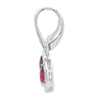1.05ct Garnet Diamond Dangle Earrings 10KT White Gold