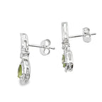 .52ct Peridot Diamond Dangle Earrings 10KT White Gold