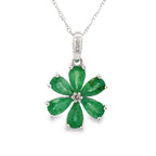 1.51ct Emerald Diamond Fashion Pendants 14KT White Gold