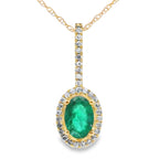 .46ct Emerald Diamond Fashion Pendants 10KT Yellow Gold
