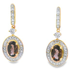 .88ct Quartz Diamond Dangle Earrings 10KT Yellow Gold