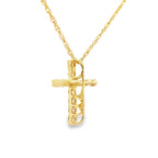.12ct Diamond Cross Religious Pendant 10KT Yellow Gold