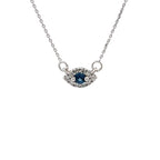 .14ct Sapphire Diamond Fashion Pendants 14KT White Gold