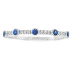 Sapphire Diamond stackable band set 14KT White Gold