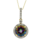 Mystic Fire Topaz Fashion Pendants 14KT Yellow Gold