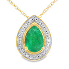 .41ct Emerald Diamond Fashion Pendants 10KT Yellow Gold