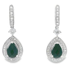 .84ct Onyx Diamond Dangle Earrings 10KT White Gold