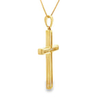.22ct Diamond Cross Religious Pendant 14KT Yellow Gold