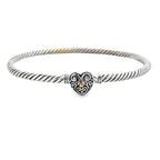 Bangle Bracelet Sterling Silver 18KT Gold