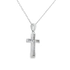 .12ct Diamond Cross Religious Pendant 14KT White Gold