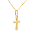 .04ct Diamond Cross Religious Pendant 10KT Yellow Gold