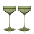 Reserve Nouveau Crystal Coupe Glasses in Sage Set of 2