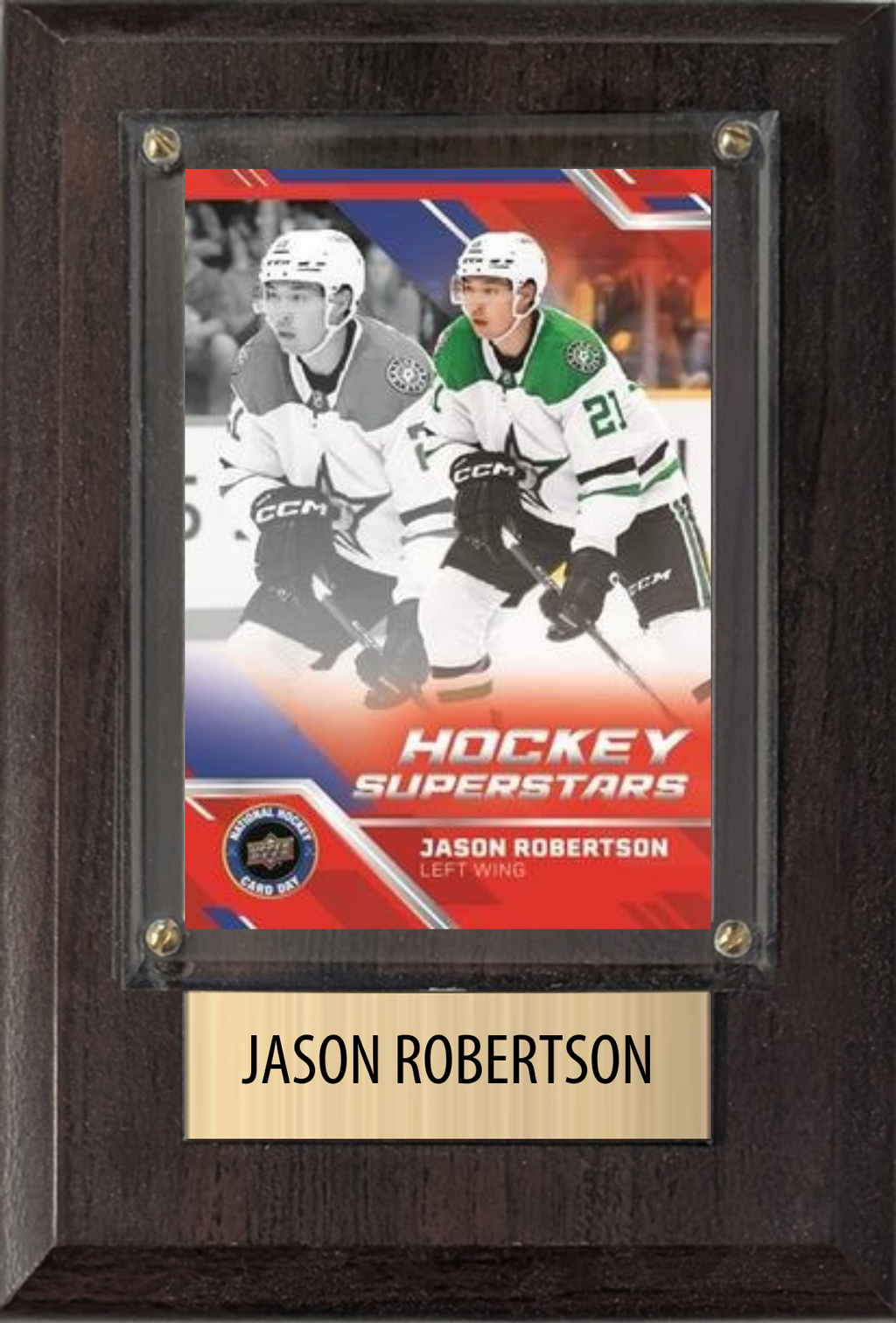 Jason Robertson Dallas Stars Fan Gift Plaque 4x6 1 Card Upper Deck 2024 2025 2026