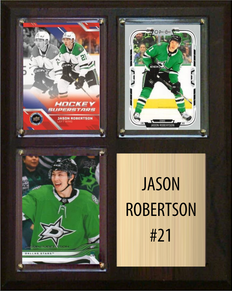 Jason Robertson Dallas Stars Fan Gift Plaque 8x10 3 Cards Upper Deck 2024 2025 2026
