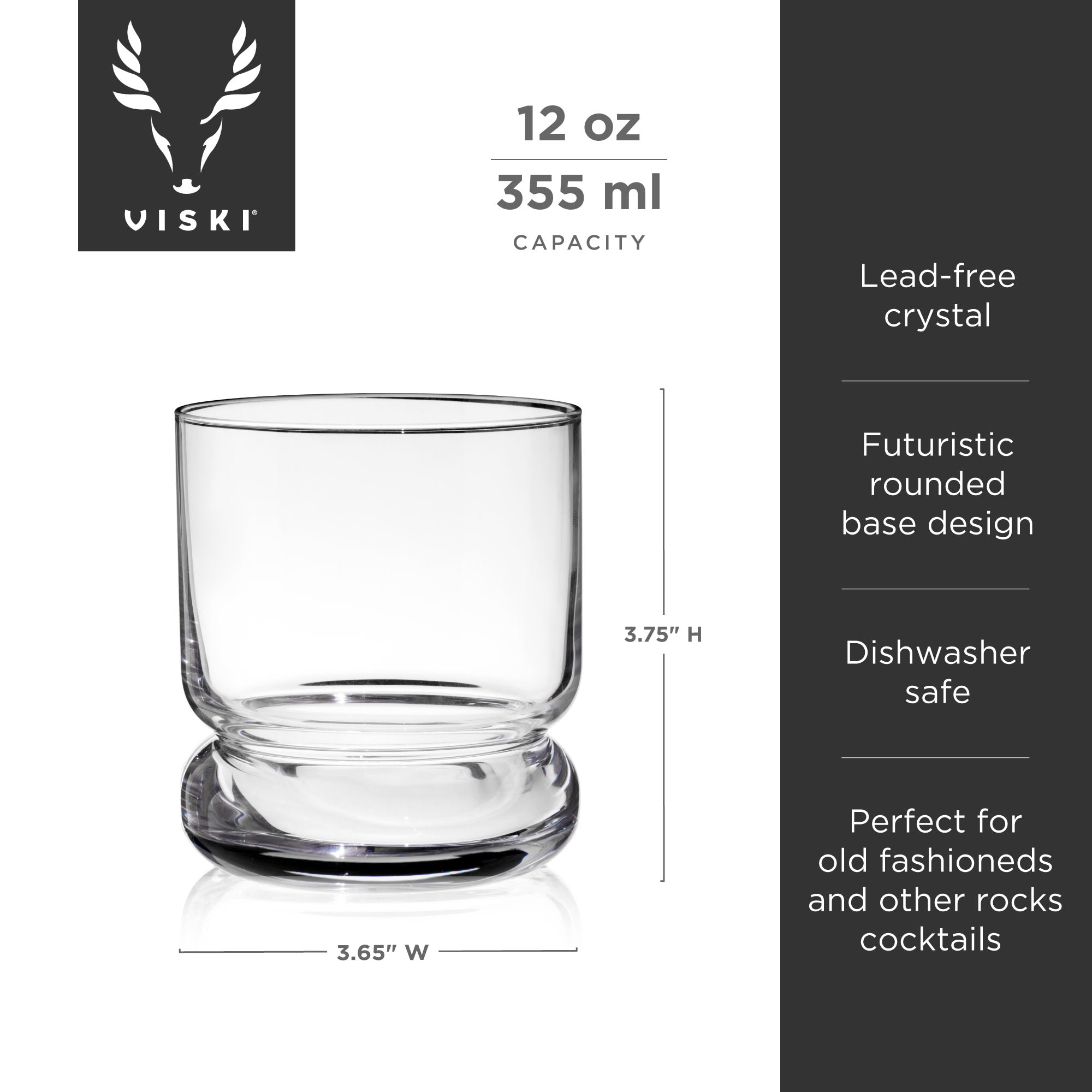 Mercury Crystal Lowball Tumblers, Set of 2