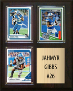 Jahmyr Gibbs Detroit Lions Fan Gift Plaque 8x10 3 Cards Prizm, Donruss, Score 2024 2025 2026