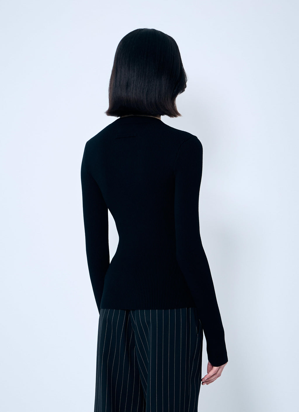 Jean Paul Gaultier Women Rib Sweater With Transparent Panels