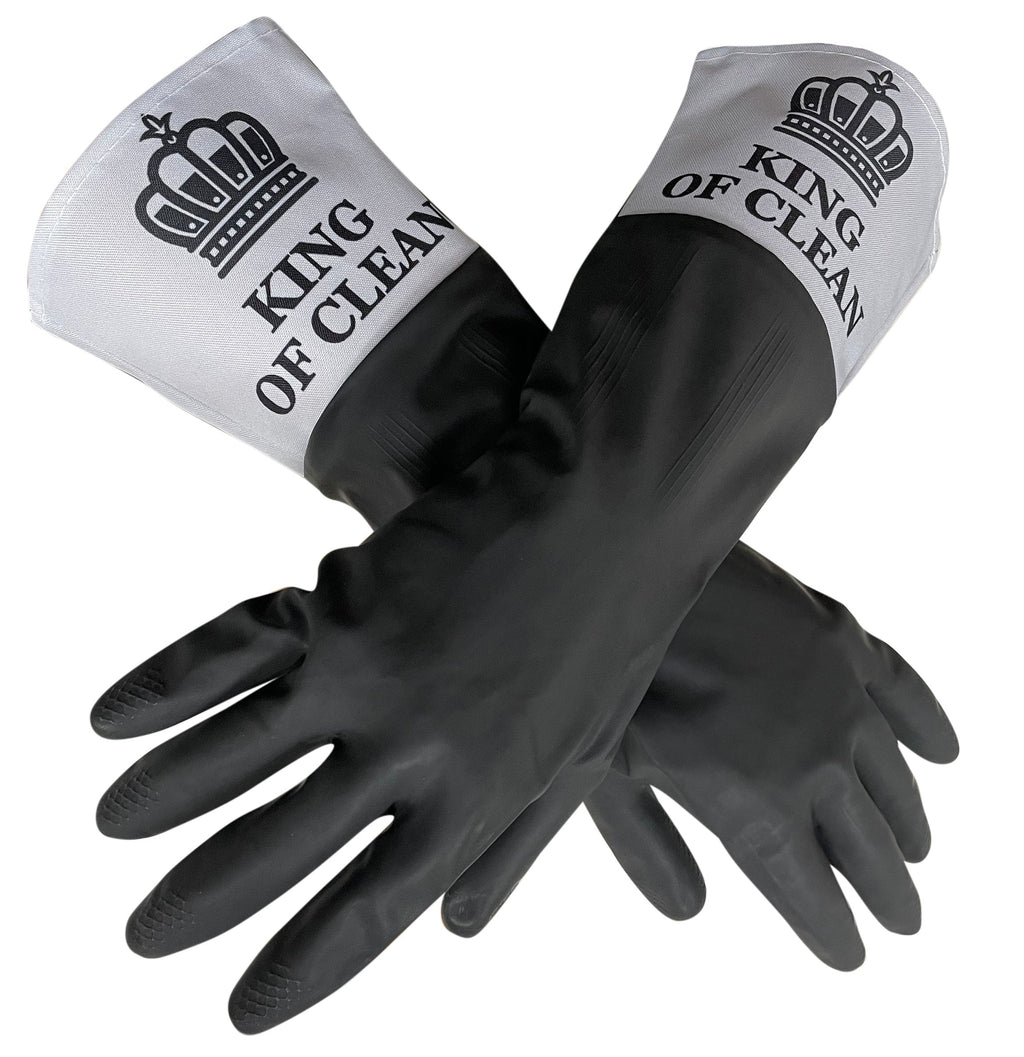 👑 King of Clean Washing Up Latex Gloves – Funny Manly Dishwashing Kitchen Gift