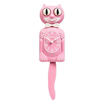 Retired Pink Satin Kitty-Cat Klock (12.75" high)