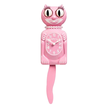 Retired Pink Satin Miss Kitty-Cat Klock (12.75" high)