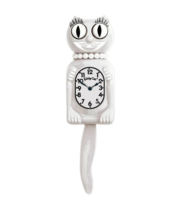Limited Edition White Miss Kitty-Cat Klock (12.75" high)