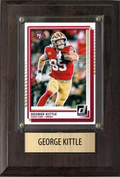George Kittle San Francisco 49ers Fan Gift Plaque 4x6 1 Card Prizm, Donruss, Score 2024 2025 2026