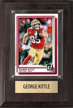 George Kittle San Francisco 49ers Fan Gift Plaque 4x6 1 Card Prizm, Donruss, Score 2024 2025 2026