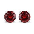 1.90 Carat Genuine Garnet .925 Sterling Silver Earrings