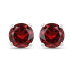 1.90 Carat Genuine Garnet .925 Sterling Silver Earrings