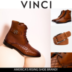 The Zeus Brown Leather Lace-Up Men Boot with a Zipper