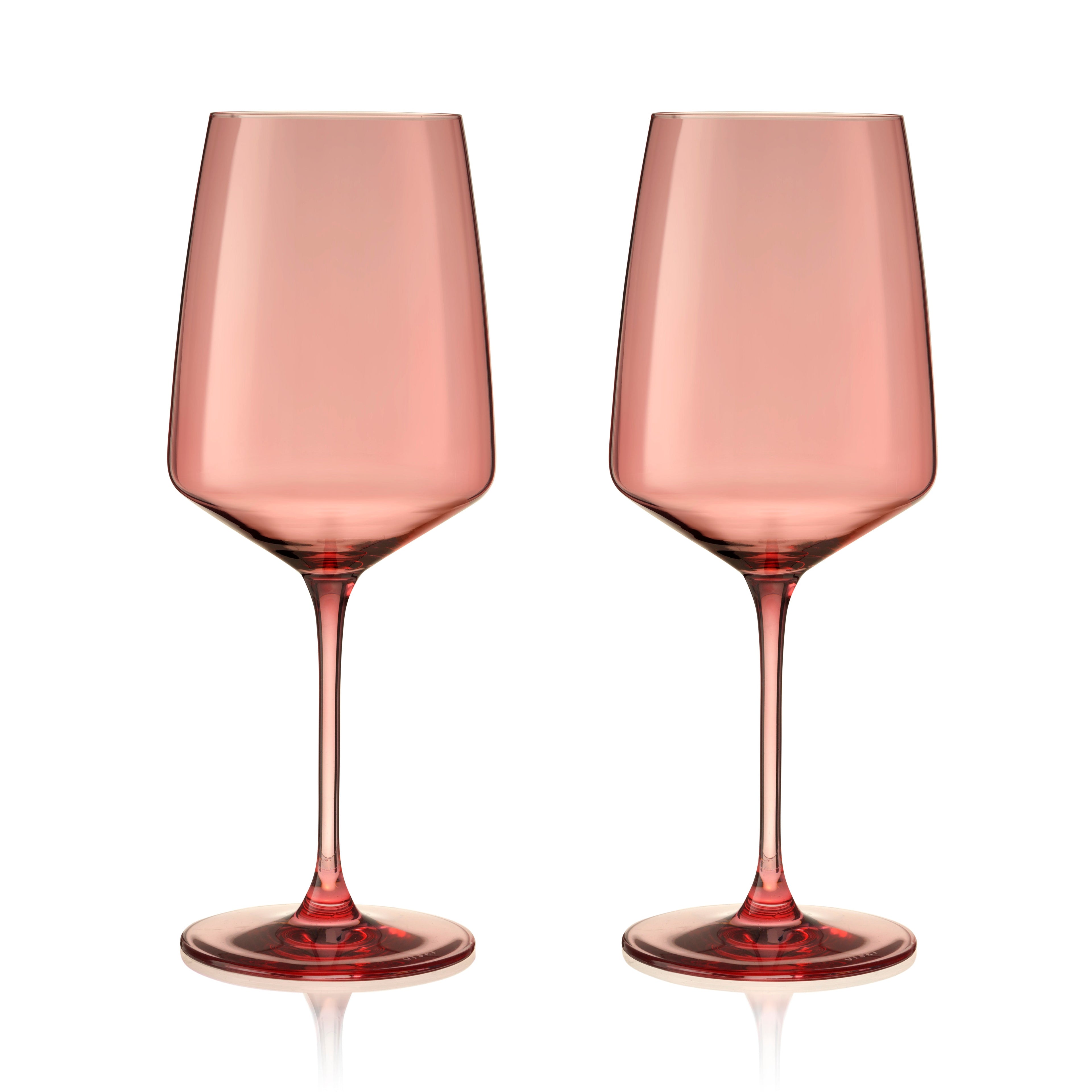 Reserve Nouveau Crystal Wine Glasses in Pomelo, Set of 2