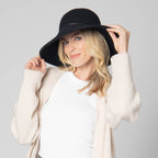 Park Lane - Wool Blend Floppy Hat with Leather Cording Trim