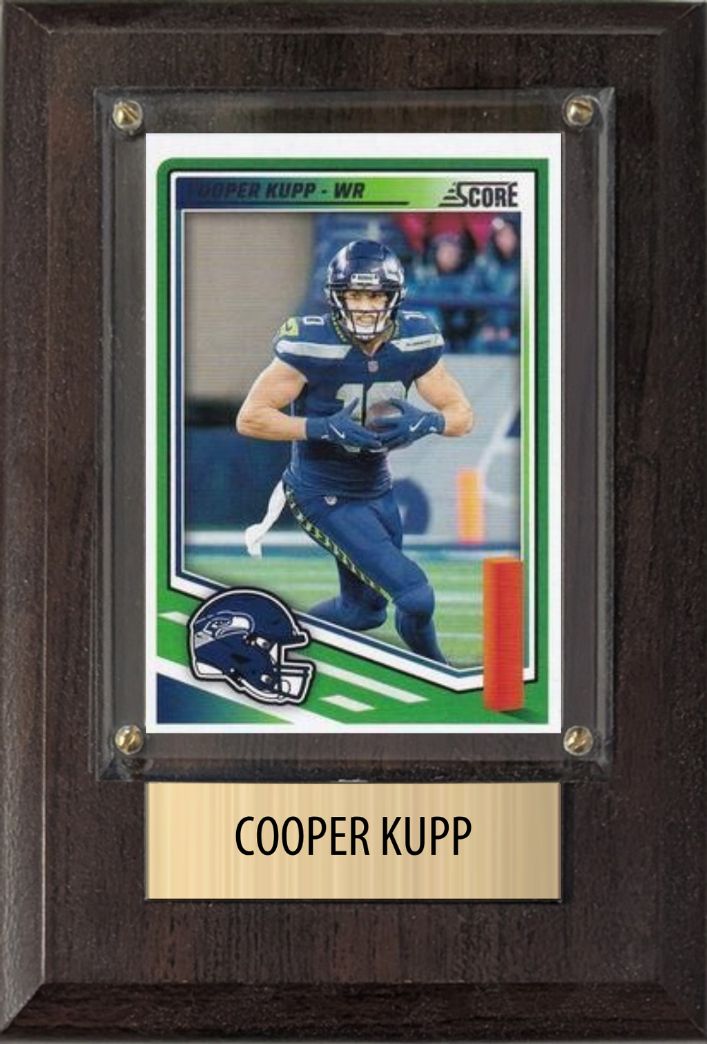 Cooper Kupp Seattle Seahawks Fan Gift Plaque 4x6 1 Card Prizm, Donruss, Score 2024 2025 2026