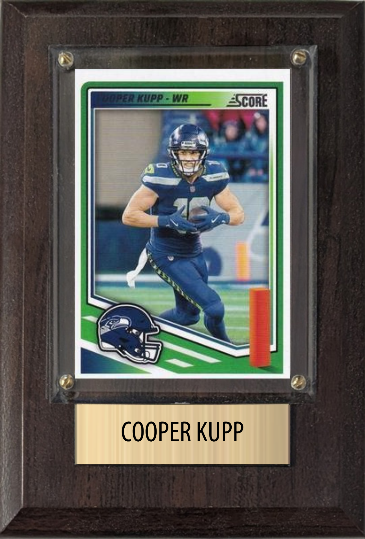 Cooper Kupp Seattle Seahawks Fan Gift Plaque 4x6 1 Card Prizm, Donruss, Score 2024 2025 2026