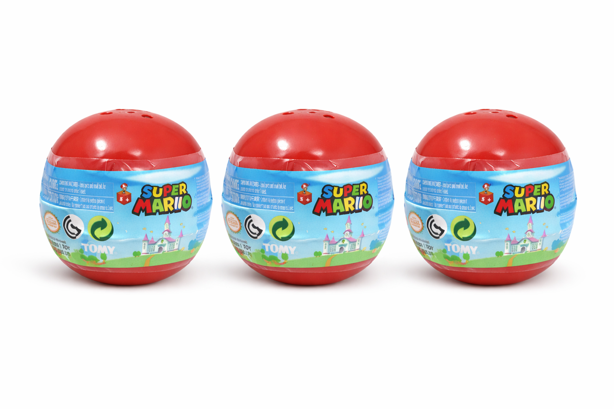 Set of 3 Super Mario Buildable Figures Mystery Collectible with Random Capsules