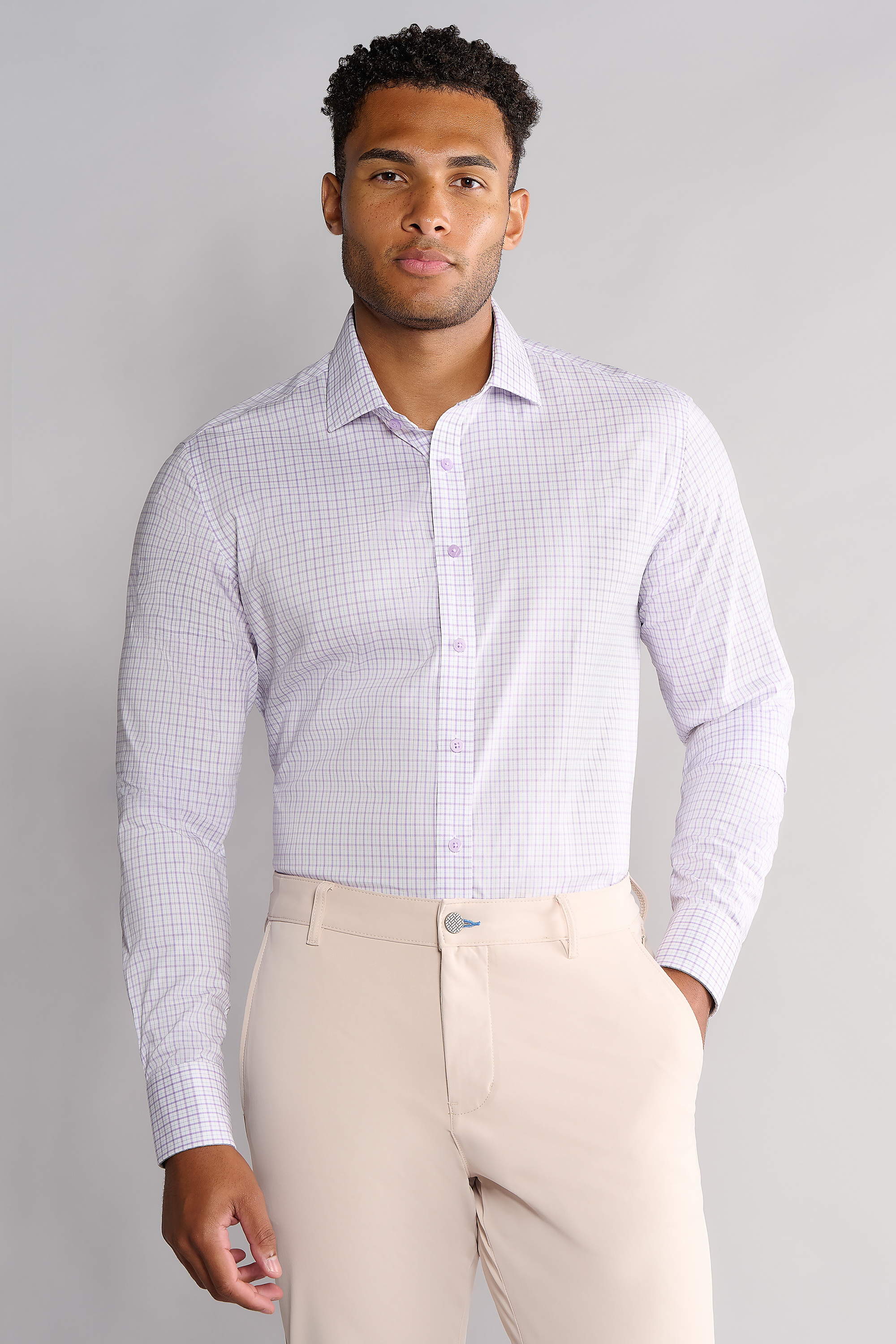 Leader Non-Iron Windowpane // Lavender